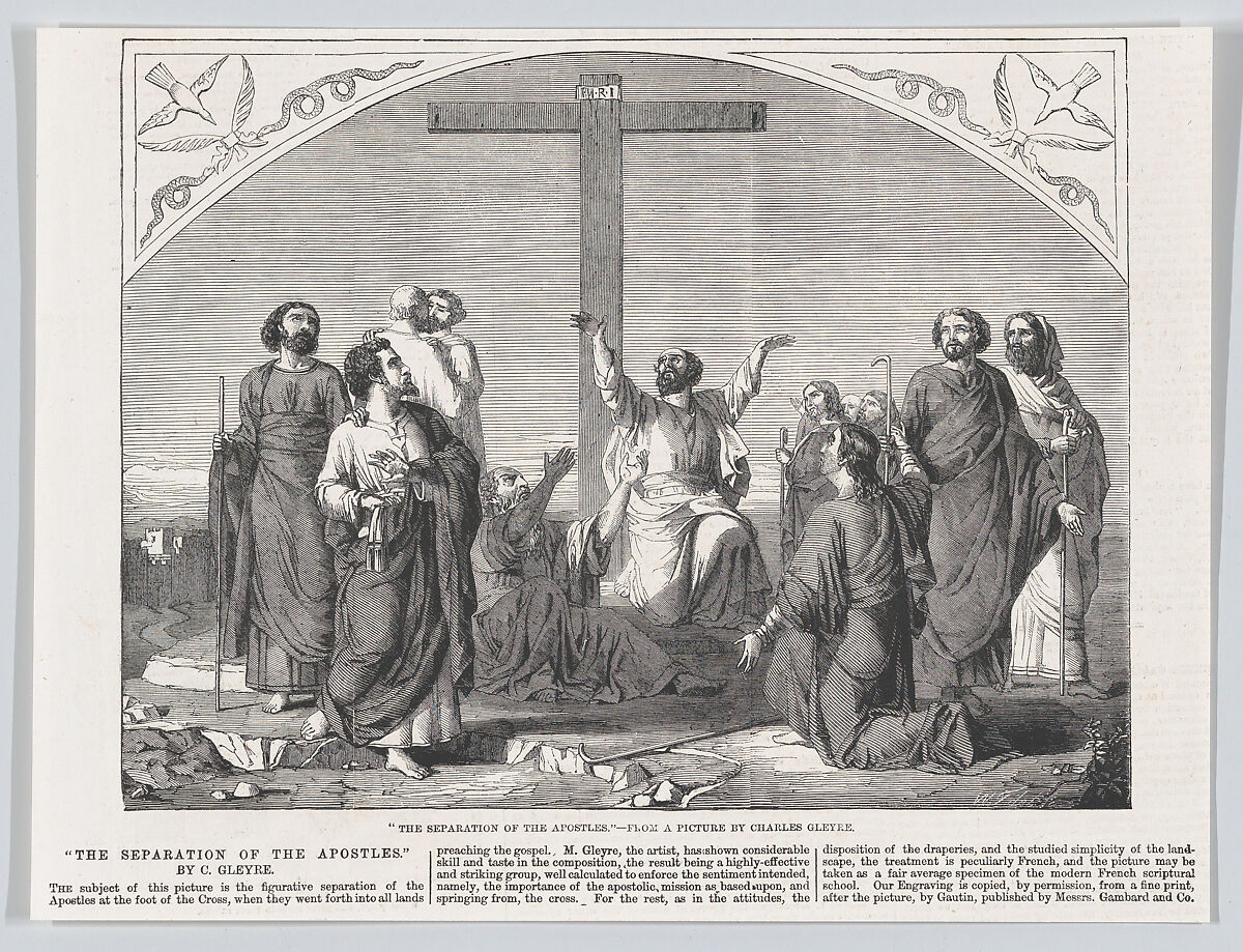 The Mission of the Apostles, from "Illustrated London News", William Luson Thomas (British, London 1830–1900 Chertsey, Surrey), Wood engraving 