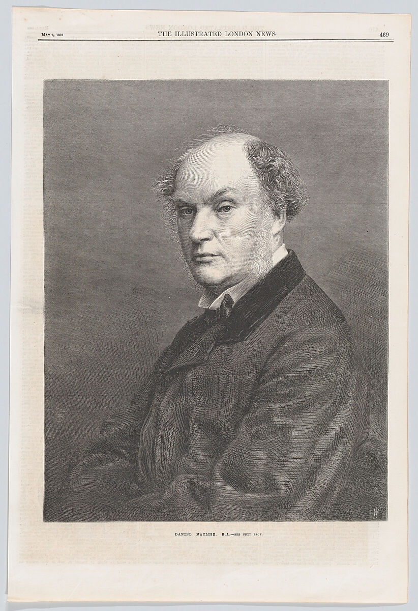 Daniel Maclise, R.A., from "Illustrated London News", Mason Jackson (British, Ovingham, Northumberland 1819–1903 London), Wood engraving 