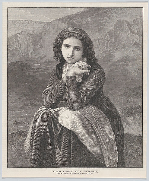 Mignon Pensive, from "Illustrated London News", After William Bouguereau (French, La Rochelle 1825–1905 La Rochelle), Wood engraving 