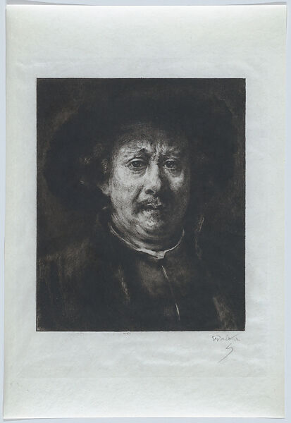 Rembrandt Self-Portrait, Charles-Albert Waltner (French, Paris 1846–1925 Paris), Etching; proof 