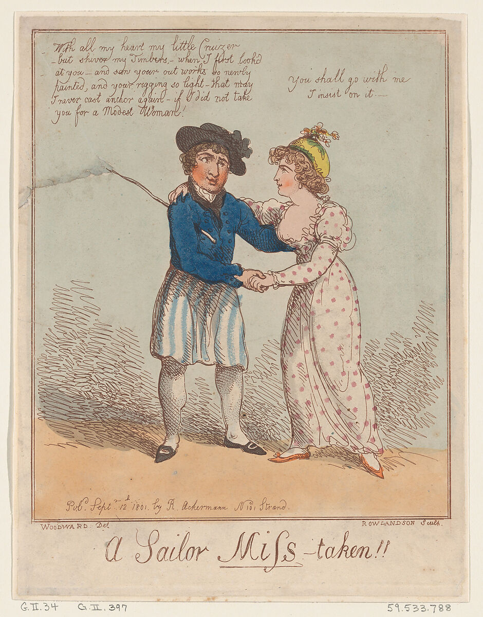 A Sailor Miss-taken!!, Thomas Rowlandson (British, London 1757–1827 London), Hand-colored etching 