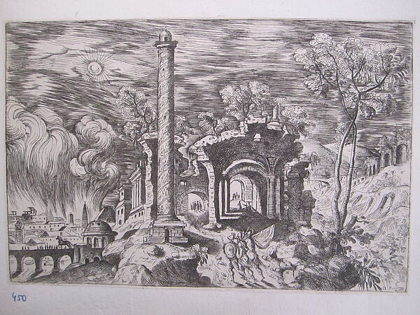 Landscape with Ruins with the Burning of the City of Troy