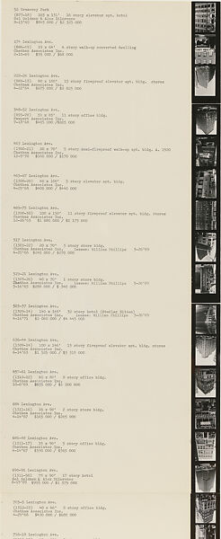 Sol Goldman and Alex DiLorenzo Manhattan Real Estate Holdings, A Real-Time Social System, as of May 1, 1971, Hans Haacke (American and German, born Cologne, 1936), Gelatin silver prints, typescript, and offset lithograph