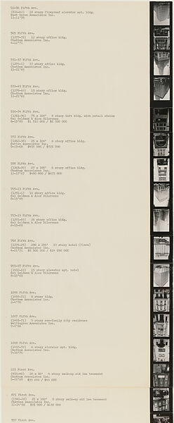 Sol Goldman and Alex DiLorenzo Manhattan Real Estate Holdings, A Real-Time Social System, as of May 1, 1971, Hans Haacke (American and German, born Cologne, 1936), Gelatin silver prints, typescript, and offset lithograph