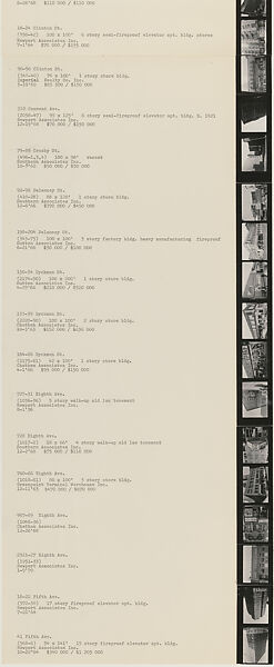 Sol Goldman and Alex DiLorenzo Manhattan Real Estate Holdings, A Real-Time Social System, as of May 1, 1971, Hans Haacke (American and German, born Cologne, 1936), Gelatin silver prints, typescript, and offset lithograph