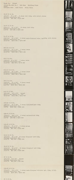 Sol Goldman and Alex DiLorenzo Manhattan Real Estate Holdings, A Real-Time Social System, as of May 1, 1971, Hans Haacke (American and German, born Cologne, 1936), Gelatin silver prints, typescript, and offset lithograph