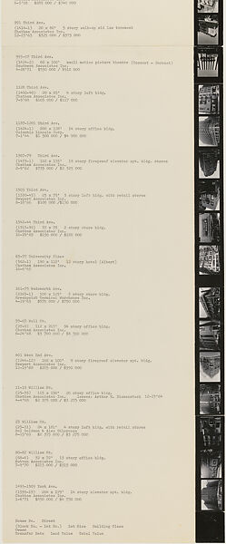 Sol Goldman and Alex DiLorenzo Manhattan Real Estate Holdings, A Real-Time Social System, as of May 1, 1971, Hans Haacke (American and German, born Cologne, 1936), Gelatin silver prints, typescript, and offset lithograph