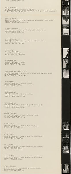 Sol Goldman and Alex DiLorenzo Manhattan Real Estate Holdings, A Real-Time Social System, as of May 1, 1971, Hans Haacke (American and German, born Cologne, 1936), Gelatin silver prints, typescript, and offset lithograph