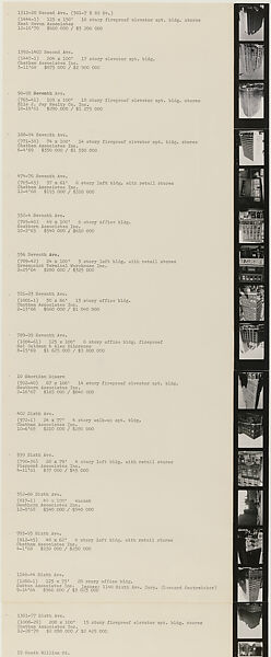 Sol Goldman and Alex DiLorenzo Manhattan Real Estate Holdings, A Real-Time Social System, as of May 1, 1971, Hans Haacke (American and German, born Cologne, 1936), Gelatin silver prints, typescript, and offset lithograph