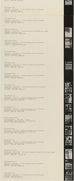 Sol Goldman and Alex DiLorenzo Manhattan Real Estate Holdings, A Real-Time Social System, as of May 1, 1971, Hans Haacke (American and German, born Cologne, 1936), Gelatin silver prints, typescript, and offset lithograph