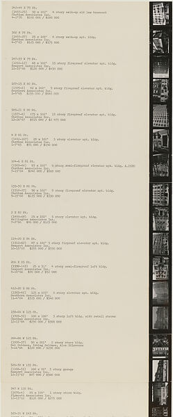 Sol Goldman and Alex DiLorenzo Manhattan Real Estate Holdings, A Real-Time Social System, as of May 1, 1971, Hans Haacke (American and German, born Cologne, 1936), Gelatin silver prints, typescript, and offset lithograph