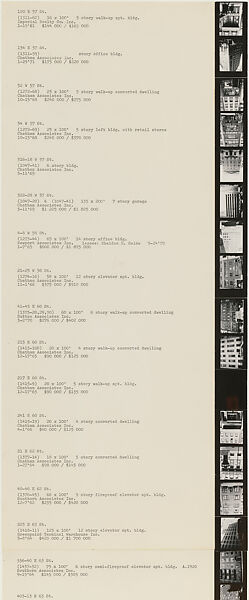 Sol Goldman and Alex DiLorenzo Manhattan Real Estate Holdings, A Real-Time Social System, as of May 1, 1971, Hans Haacke (American and German, born Cologne, 1936), Gelatin silver prints, typescript, and offset lithograph