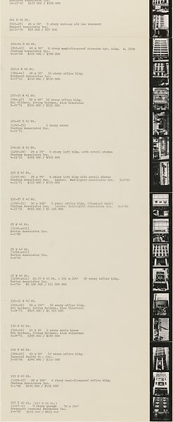 Sol Goldman and Alex DiLorenzo Manhattan Real Estate Holdings, A Real-Time Social System, as of May 1, 1971, Hans Haacke (American and German, born Cologne, 1936), Gelatin silver prints, typescript, and offset lithograph