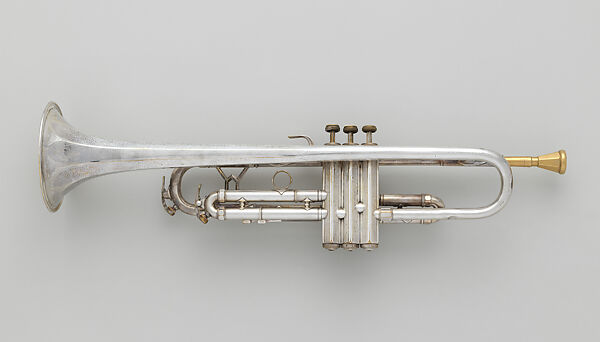 Trumpet in B-flat, Anton Riedl, Brass, silver plate, mother-of-pearl, Czech