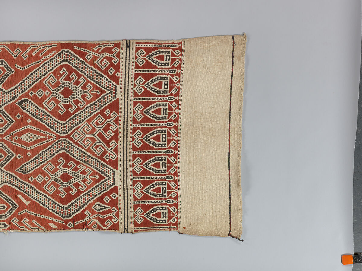 Ceremonial cloth, Cotton ikat dyed textile, Iban-Dayak