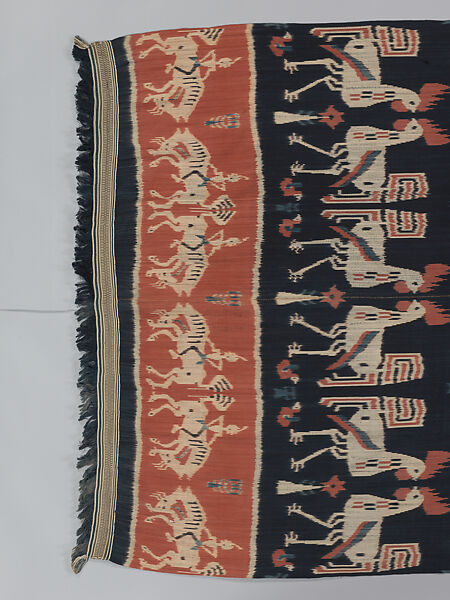 Man’s shoulder or hip cloth (Hinggi), Cotton ikat dyed textile, Sumba
