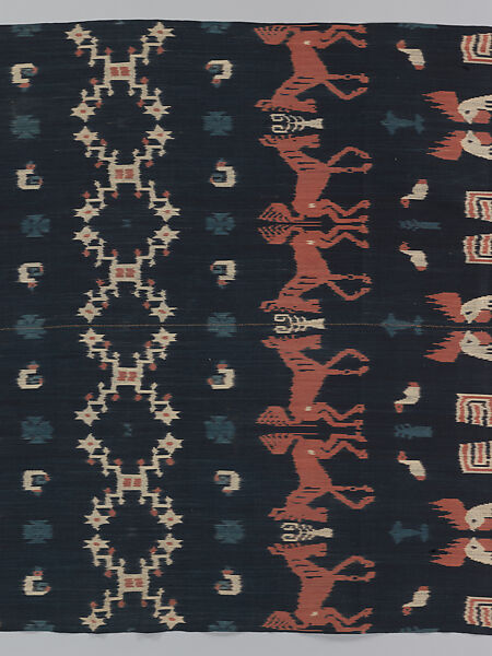 Man’s shoulder or hip cloth (Hinggi), Cotton ikat dyed textile, Sumba