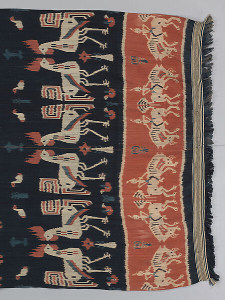 Man’s shoulder or hip cloth (Hinggi), Cotton ikat dyed textile, Sumba