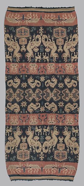 Man’s shoulder or hip cloth (Hinggi), Cotton ikat dyed textile, Sumba 