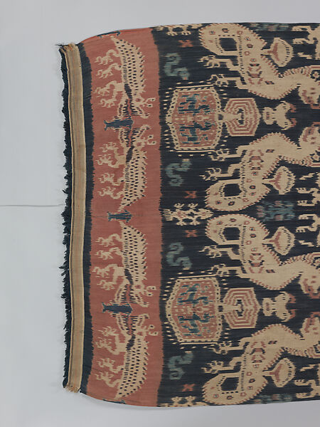 Man’s shoulder or hip cloth (Hinggi), Cotton ikat dyed textile, Sumba