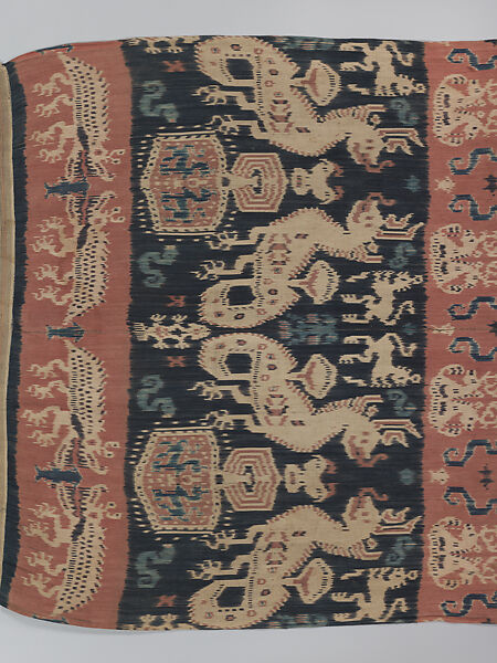 Man’s shoulder or hip cloth (Hinggi), Cotton ikat dyed textile, Sumba