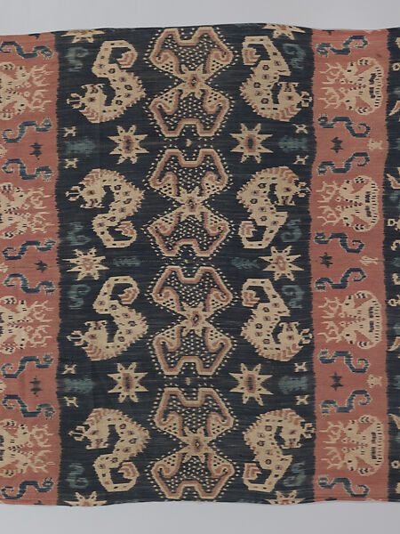 Man’s shoulder or hip cloth (Hinggi), Cotton ikat dyed textile, Sumba