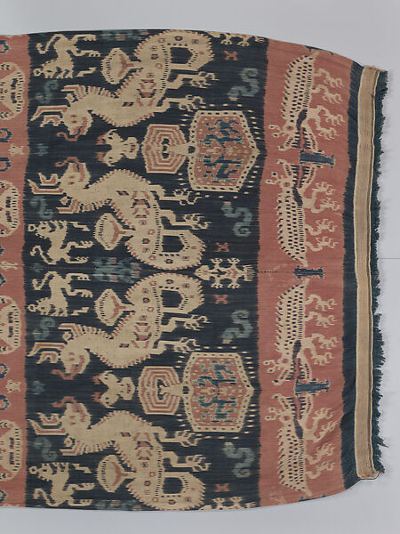 Man’s shoulder or hip cloth (Hinggi), Cotton ikat dyed textile, Sumba