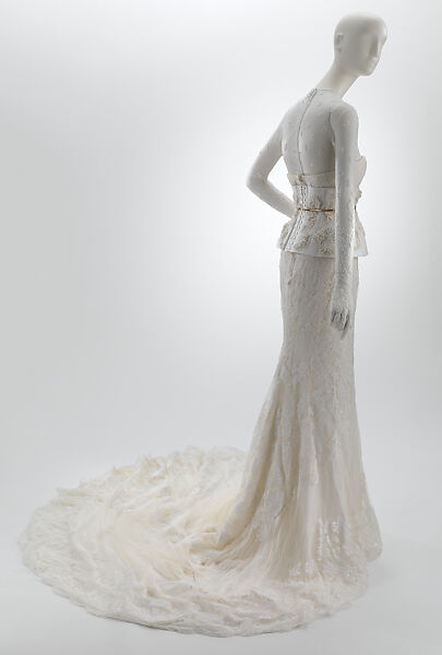 Wedding ensemble, House of Givenchy (French, founded 1952), (a) silk, synthetic, cotton, metal; (b) synthetic, cotton, metal; (c) silk, cotton, synthetic; (d) silk, metal; (e) metal, silk; (f) silk, French