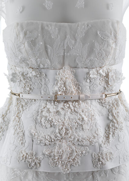 Wedding ensemble, House of Givenchy (French, founded 1952), (a) silk, synthetic, cotton, metal; (b) synthetic, cotton, metal; (c) silk, cotton, synthetic; (d) silk, metal; (e) metal, silk; (f) silk, French