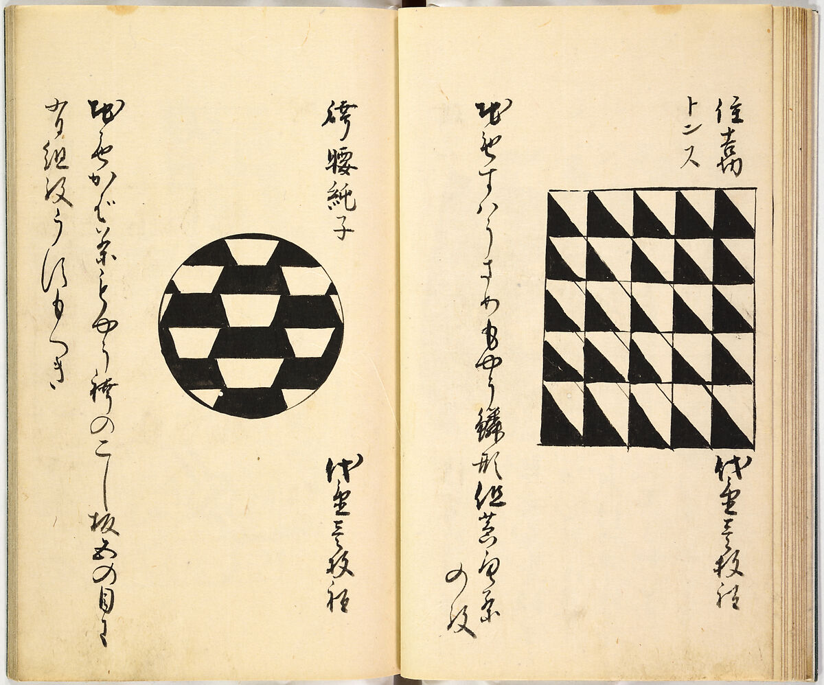 Picture Book of Gold Brocades (Kinrandonsu ezu), Woodblock-printed book; ink on paper, Japan