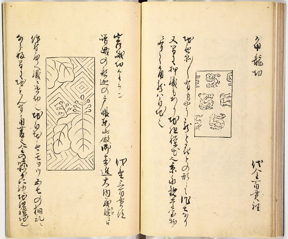 Picture Book of Gold Brocades (Kinrandonsu ezu), Woodblock-printed book; ink on paper, Japan
