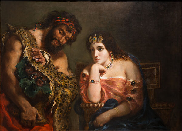 Cleopatra and the Peasant, Eugène Delacroix (French, Charenton-Saint-Maurice 1798–1863 Paris), Oil on canvas 