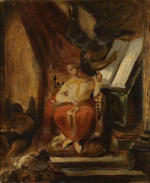 Justinian Drafting His Laws, sketch, Eugène Delacroix (French, Charenton-Saint-Maurice 1798–1863 Paris), Oil on canvas 