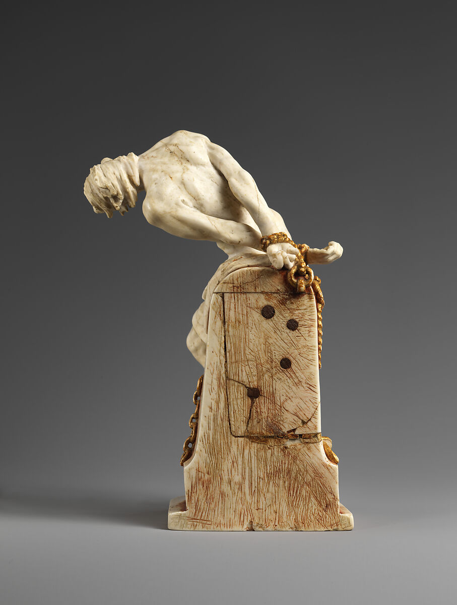 Christ at the Column, Johann Baptist Hagenauer (Austrian, Ainring near Freilassing 1732–1810 Vienna), Alabaster, polychromed and gilded, Austrian, Vienna