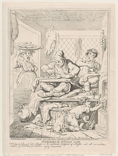 Miseries of Human Life: While Deep in Study and Lost in Thought in the Complicated Profession of a Taylor and All on a Sudden Disturbed by the Shrieks of a Woman Crying Cucumbers