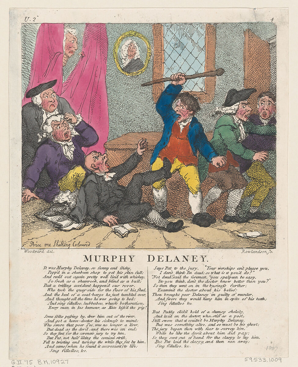 Murphy Delaney, Thomas Rowlandson (British, London 1757–1827 London), Hand-colored etching 