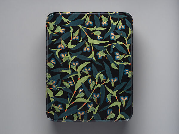Document Box (Ryōshibako) with Dayflowers, Okada Akito (Japanese, 1910–1968), Lacquered wood with kinma decoration, Japan