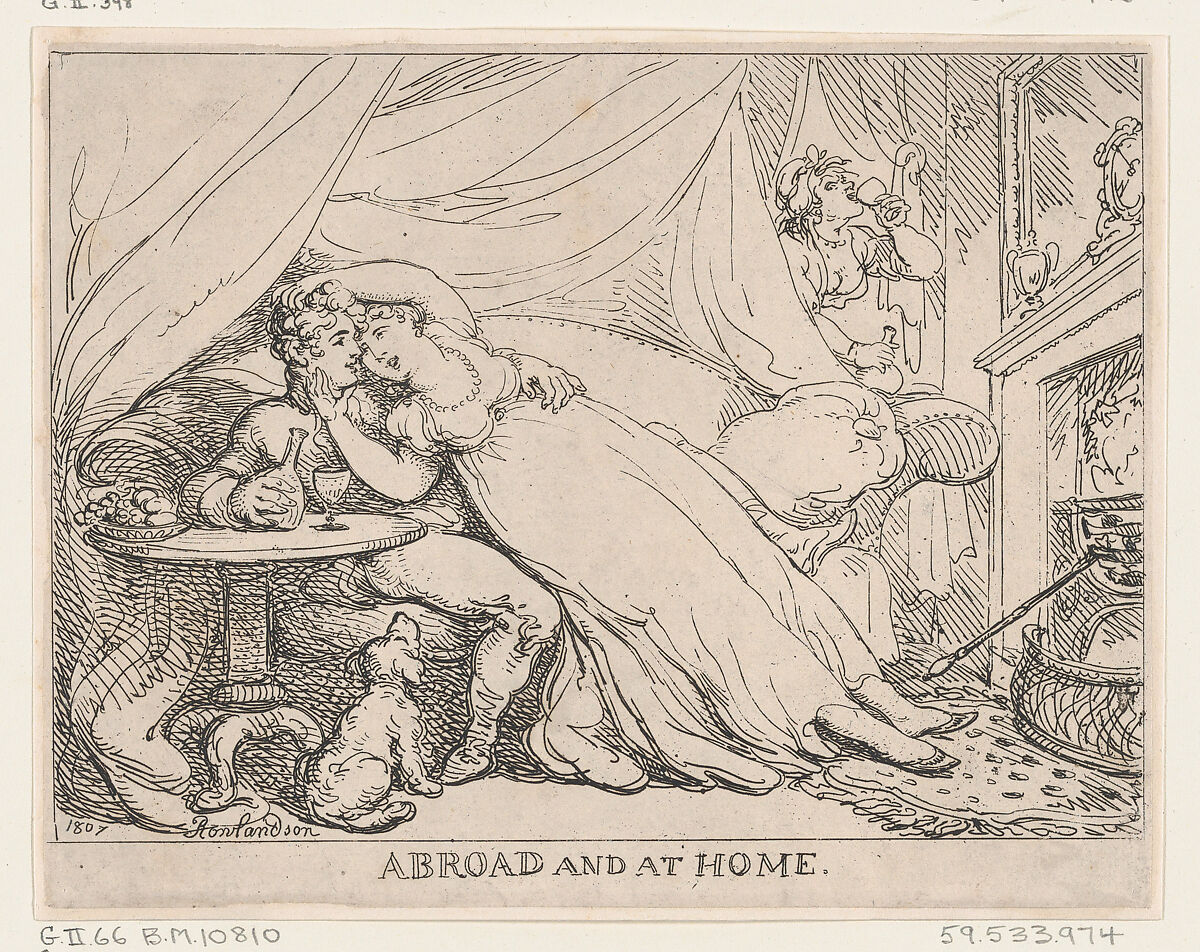 Abroad and At Home, Thomas Rowlandson (British, London 1757–1827 London), Etching 