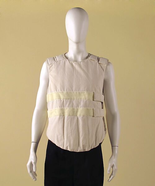 Vest, Helmut Lang (Austrian, born 1956), cotton, polyamide, polyester, goose down, Austrian 