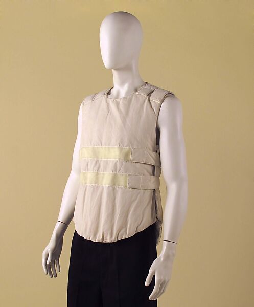 Vest, Helmut Lang (Austrian, born 1956), cotton, polyamide, polyester, goose down, Austrian