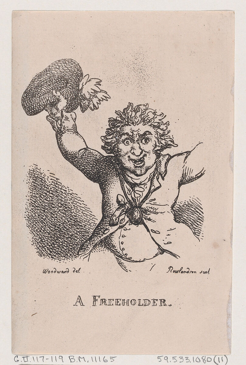 A Freeholder, Thomas Rowlandson (British, London 1757–1827 London), Etching 
