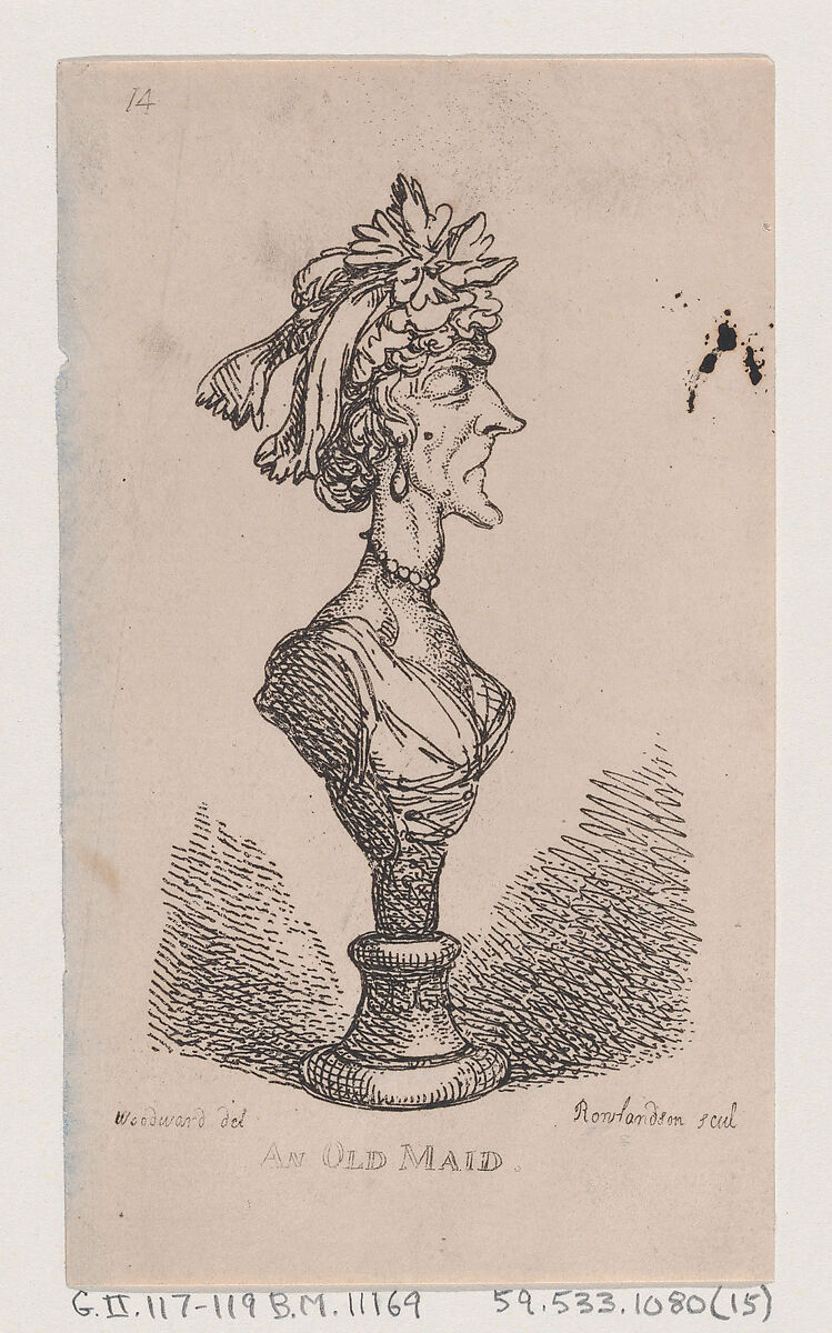 An Old Maid, Thomas Rowlandson (British, London 1757–1827 London), Etching 