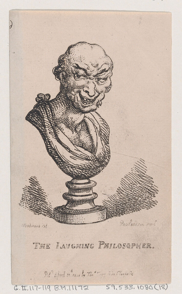 The Laughing Philosopher, Thomas Rowlandson (British, London 1757–1827 London), Etching 