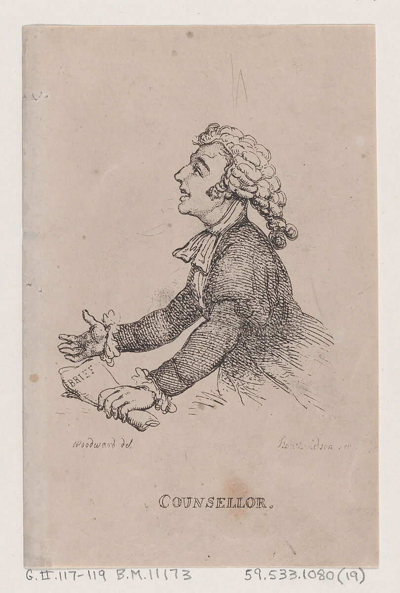 Counsellor, Thomas Rowlandson (British, London 1757–1827 London), Etching 