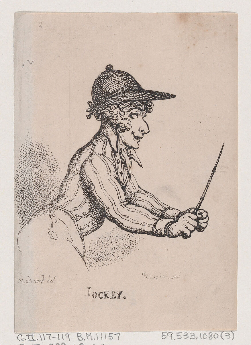 Jockey, Thomas Rowlandson (British, London 1757–1827 London), Etching 