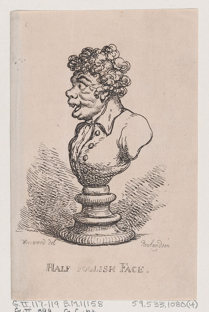 Half Foolish Face, Thomas Rowlandson (British, London 1757–1827 London), Etching 