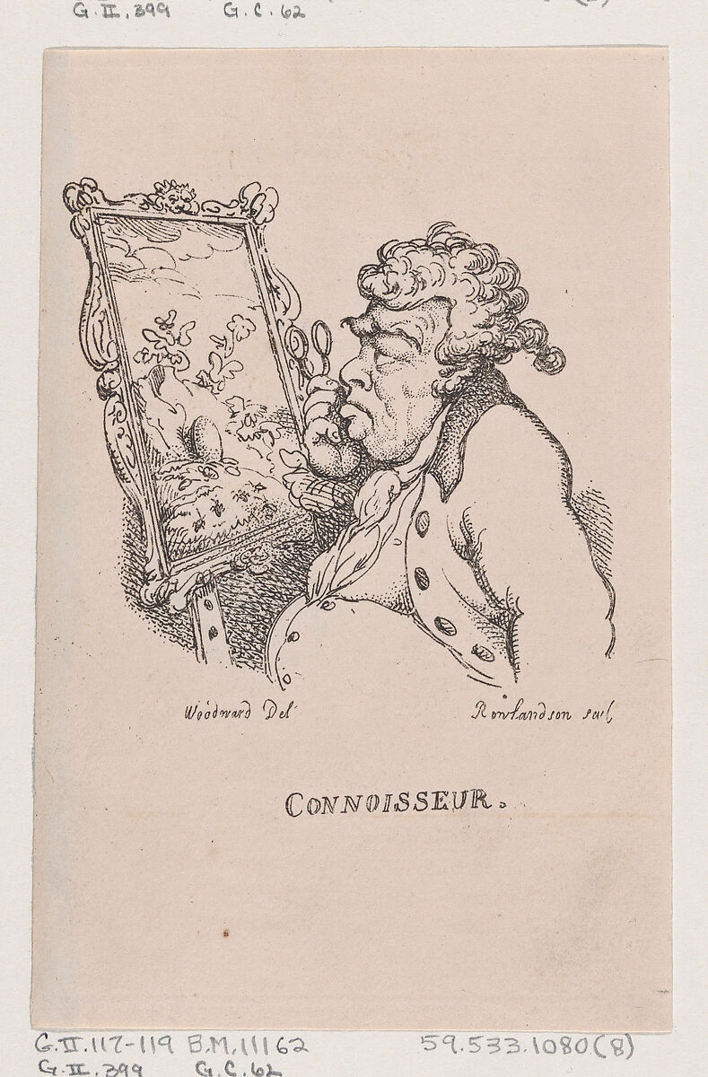 Connoisseur, Thomas Rowlandson (British, London 1757–1827 London), Etching 
