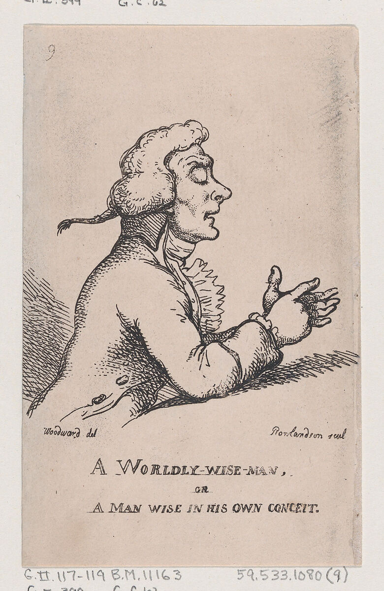 A Worldly-Wise Man, Thomas Rowlandson (British, London 1757–1827 London), Etching 