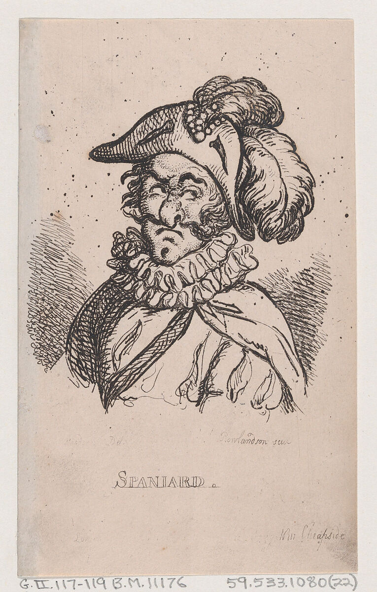 Spaniard, Thomas Rowlandson (British, London 1757–1827 London), Etching 