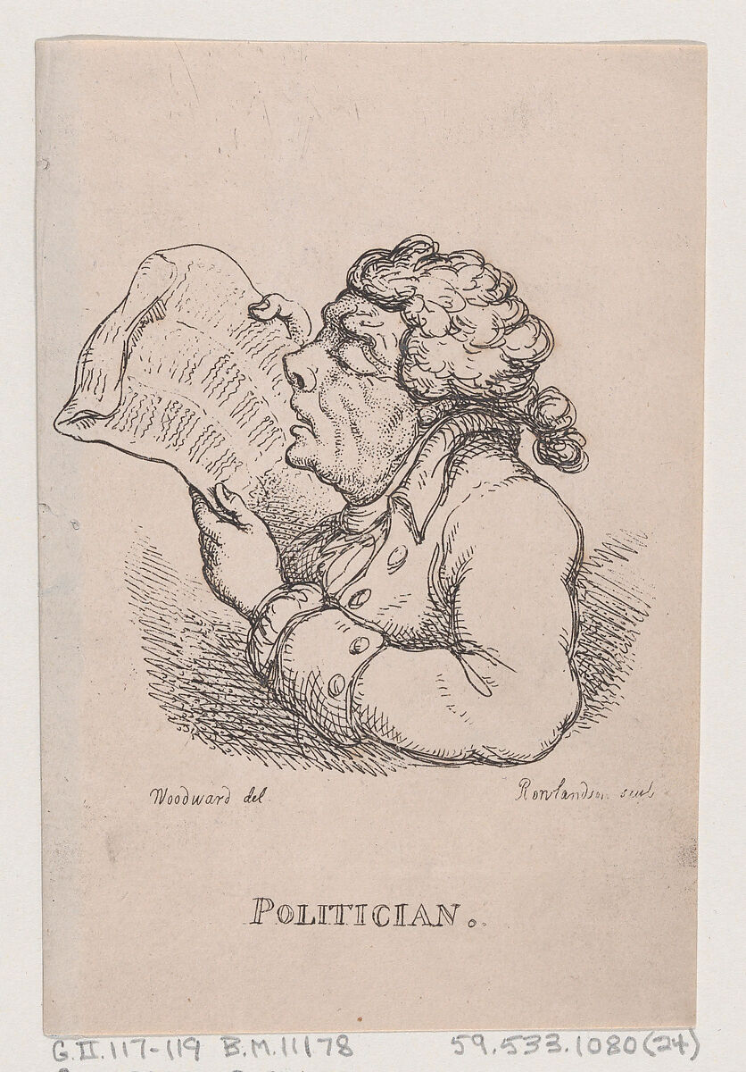 Politician, Thomas Rowlandson (British, London 1757–1827 London), Etching 